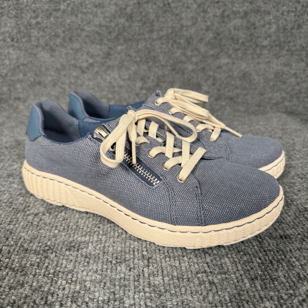 Clarks Collection Womens Size 7 Sneakers Shoes Blue Caroline Echo Casual Zipper - Picture 2 of 10